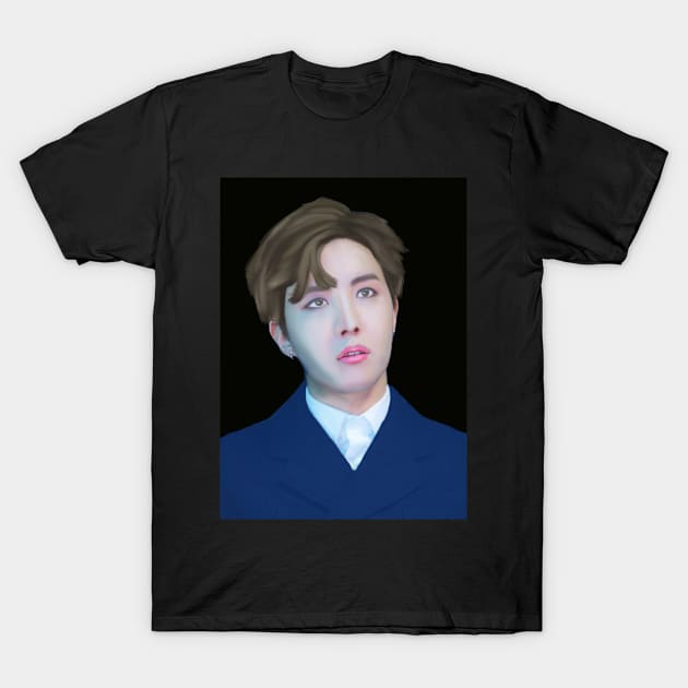 BTS J-Hope Digital Portrait T-Shirt by Sharlynn Claire